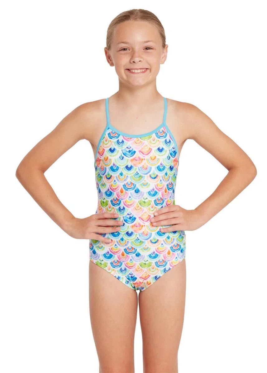 Детский купальник с принтом Yaroomba Sea Scale Floral Zoggs, Bunt
