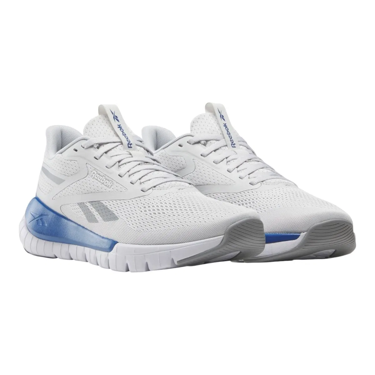 Детские кроссовки для мальчиков Reebok Flex Trainer, Mist Grey Ftwr White Vector Blue — фото 4