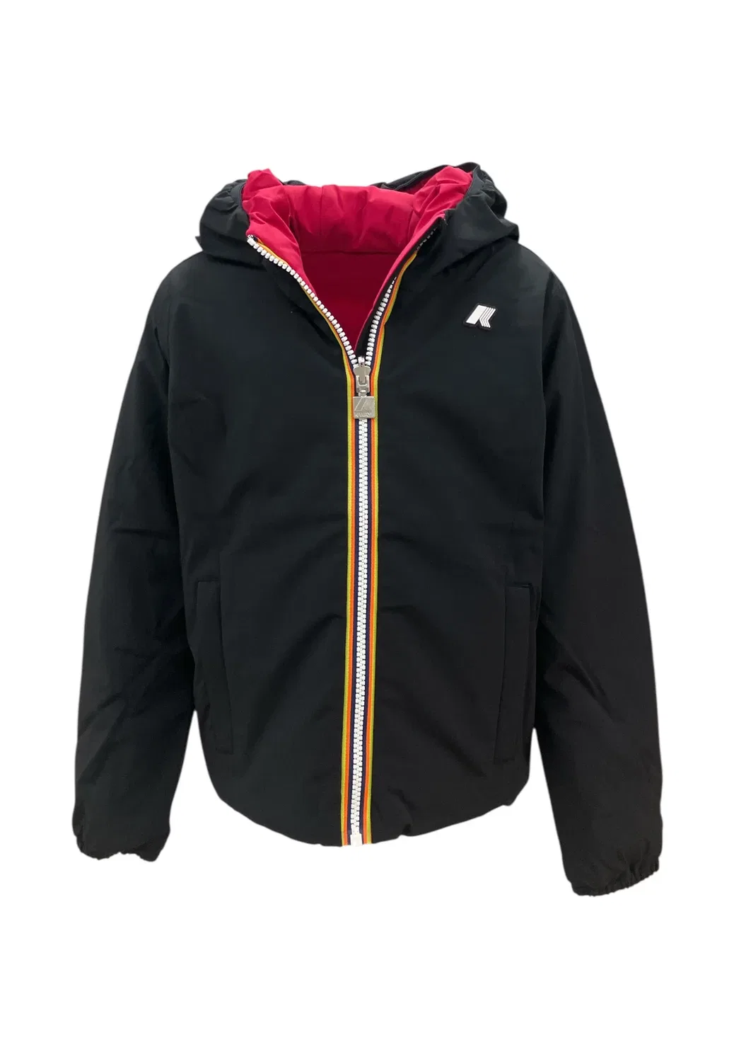 Зимняя куртка K-Way, Black Pure - Red Cerise
