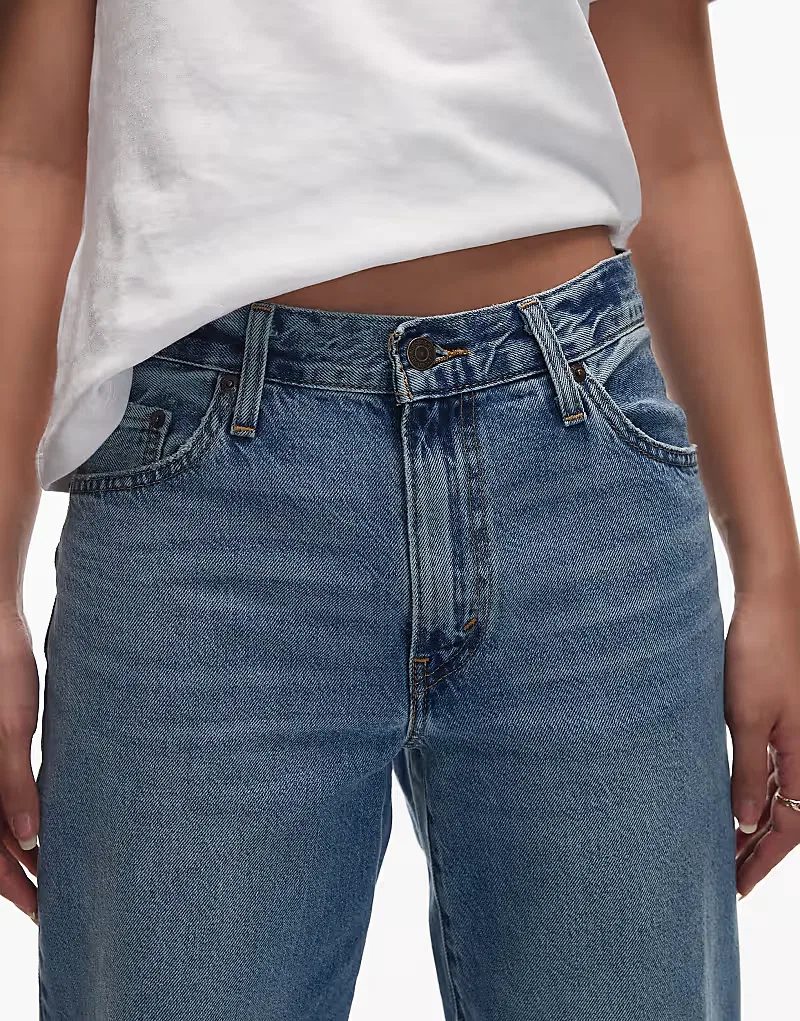 Свободные джинсы Levi's в стиле "папины джинсы" средне-синий — фото 4