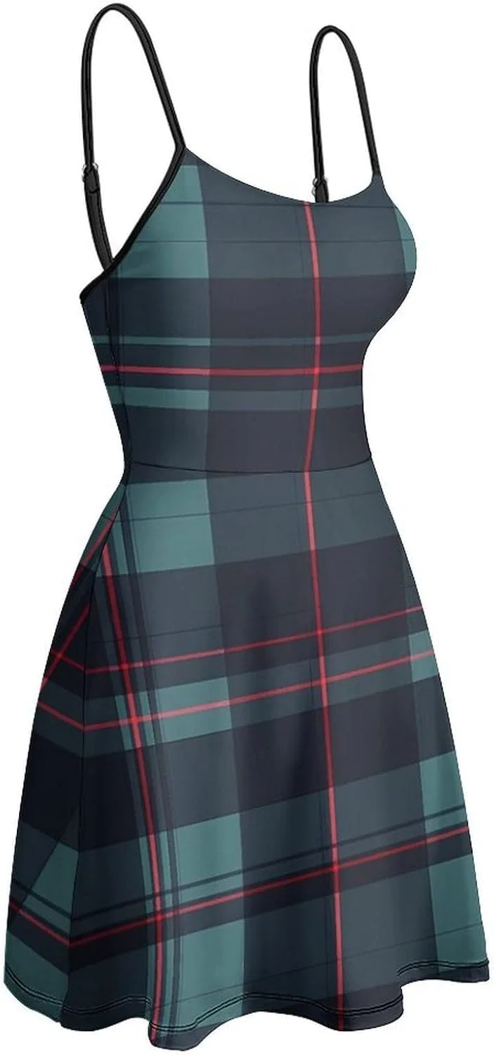 Женское летнее мини-платье на бретелях с принтом Scottish Tartan Plaid, Style — фото 4