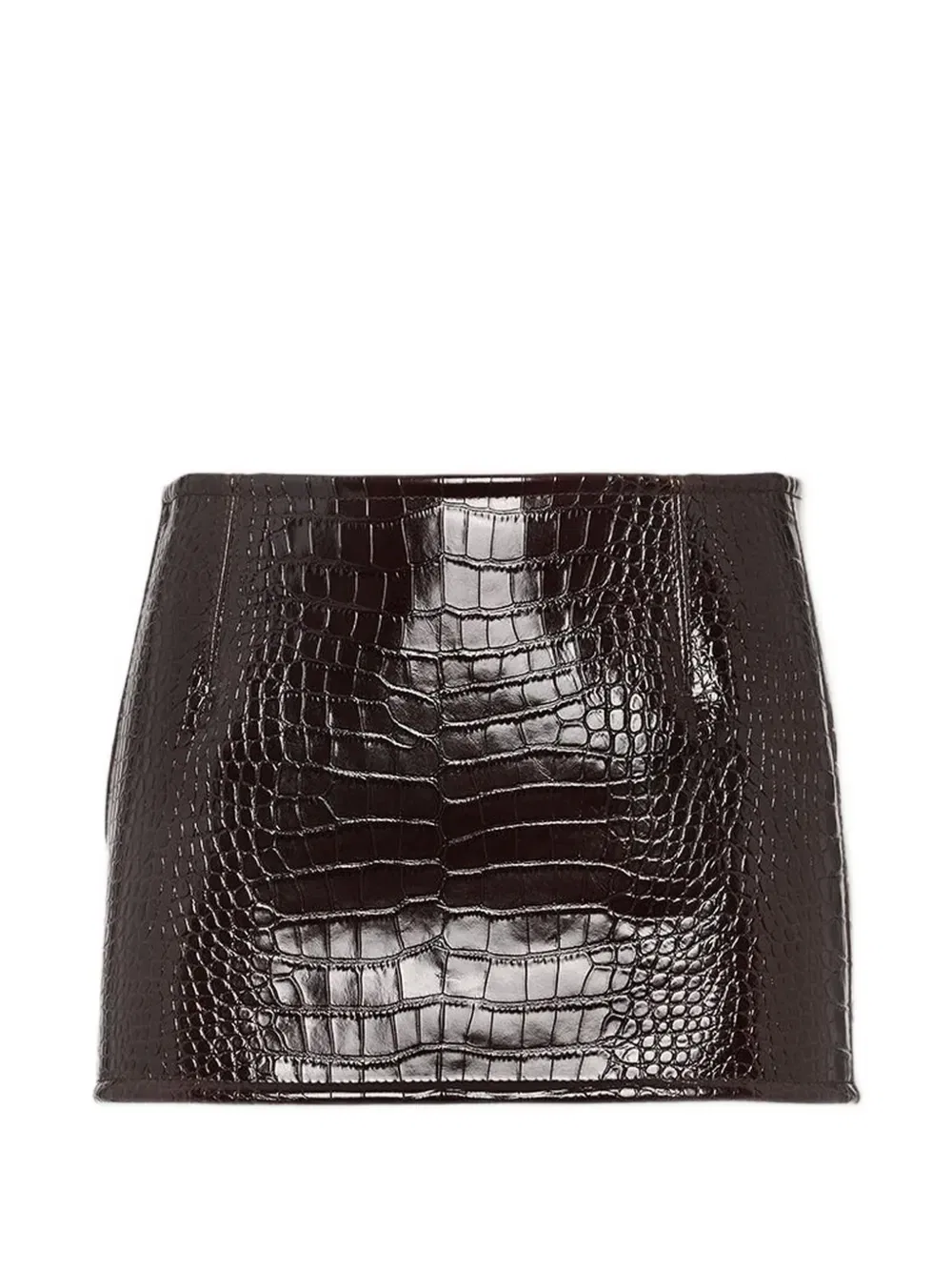 Кожаная мини юбка с тиснением Dsquared2, коричневый
