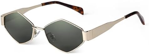 

Винтажные панк-солнцезащитные очки в металлической оправе 2027 года для женщин и мужчин, очки для вождения с прозрачными линзами, защищающие от УФ-излучения MTZJH, C5 Gold Green