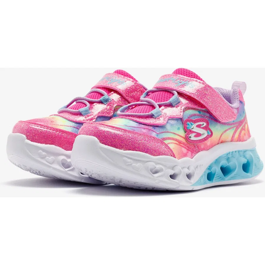 Детские кроссовки с подсветкой Flutter Heart Lights - Groovy Swirl Skechers, Розовый — фото 4