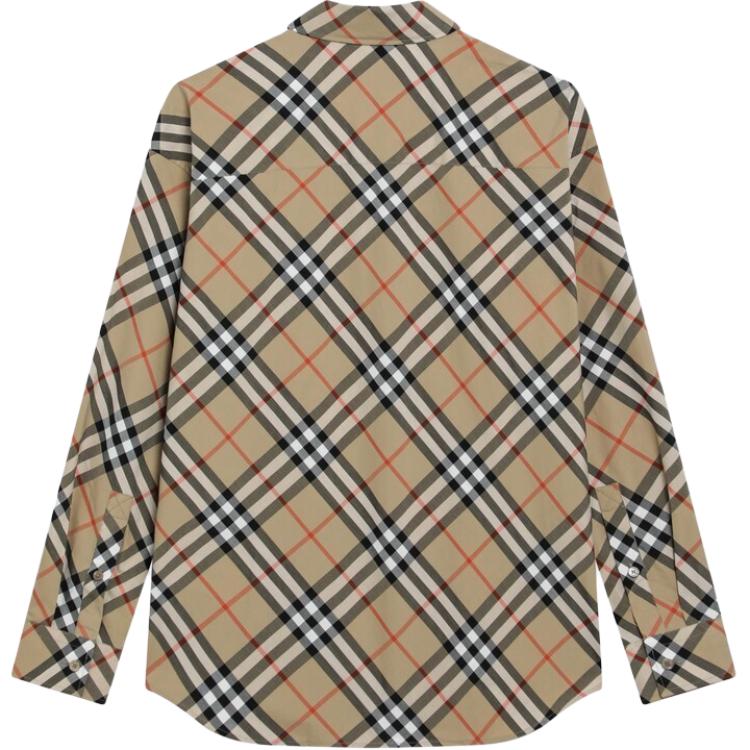 Рубашка Burberry, женская, бежевый, с лацканами — фото 2