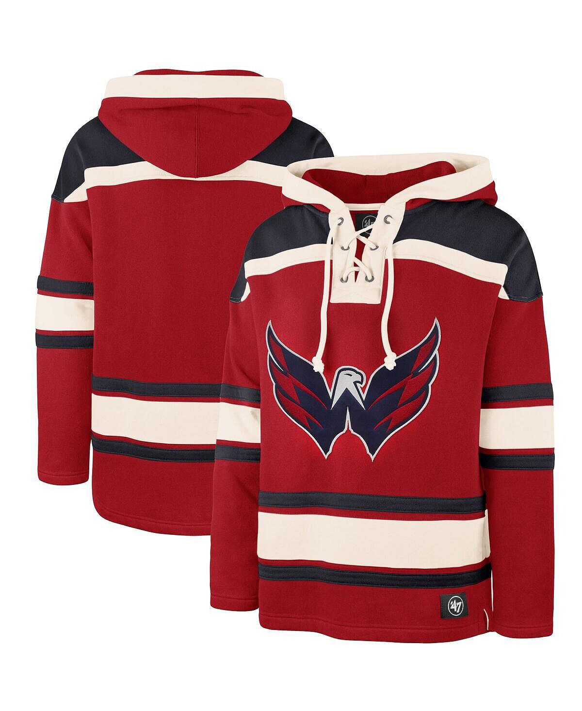 Мужская красная толстовка с капюшоном washington capitals superior lacer logo '47 Brand, красный