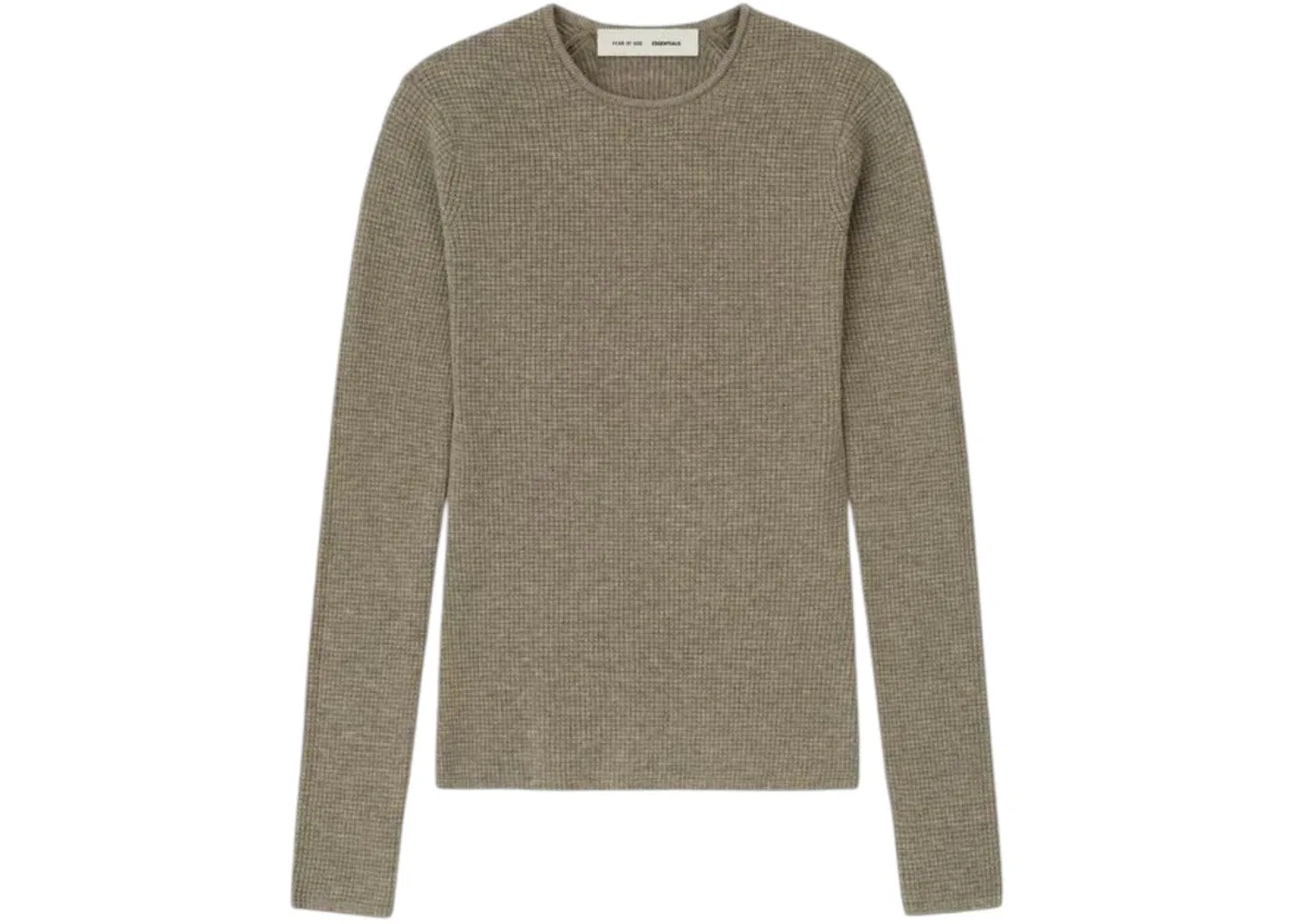 Женская футболка с длинным рукавом из вафли Fear of God Essentials, Homestead Heather