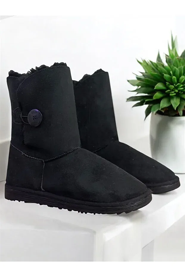 Детские сапоги для девочек с мехом Furry Long Boots Set Woltybaby, Black — фото 4