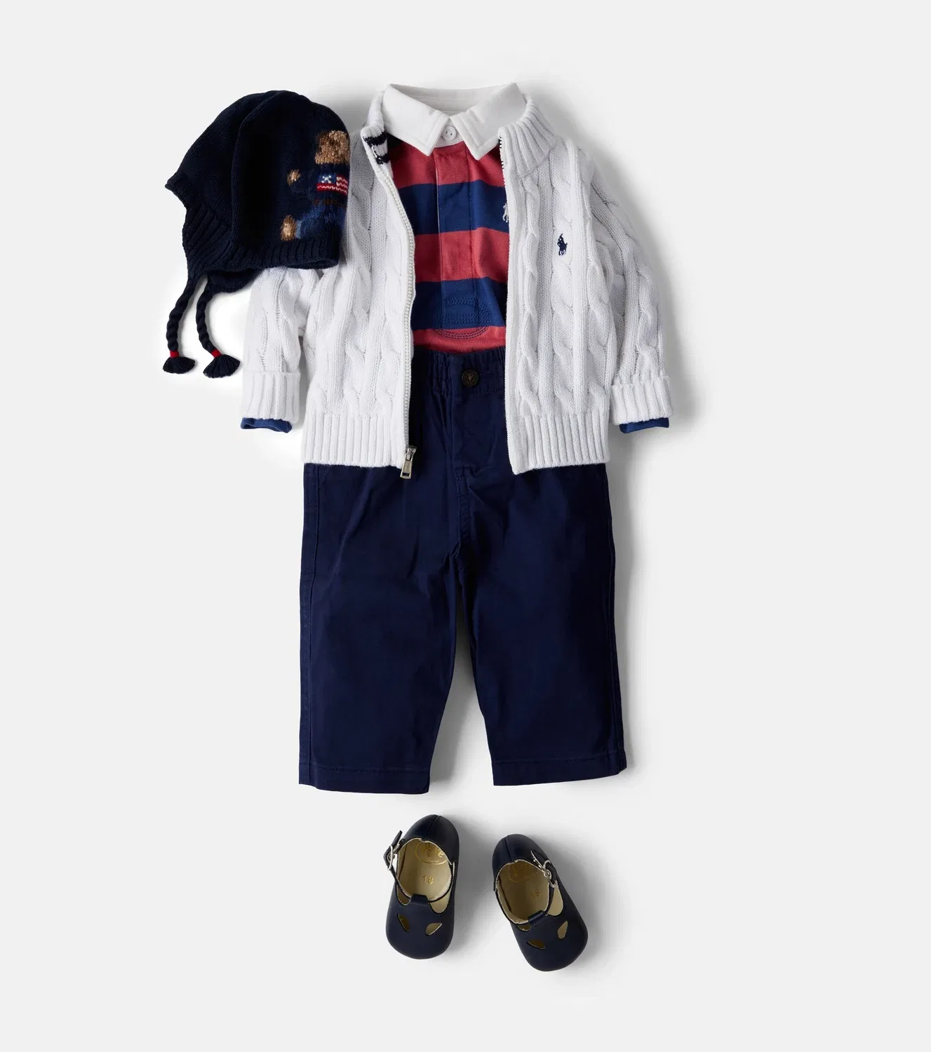 Вязаный кардиган на молнии из хлопка Polo Ralph Lauren Kids, белый — фото 2