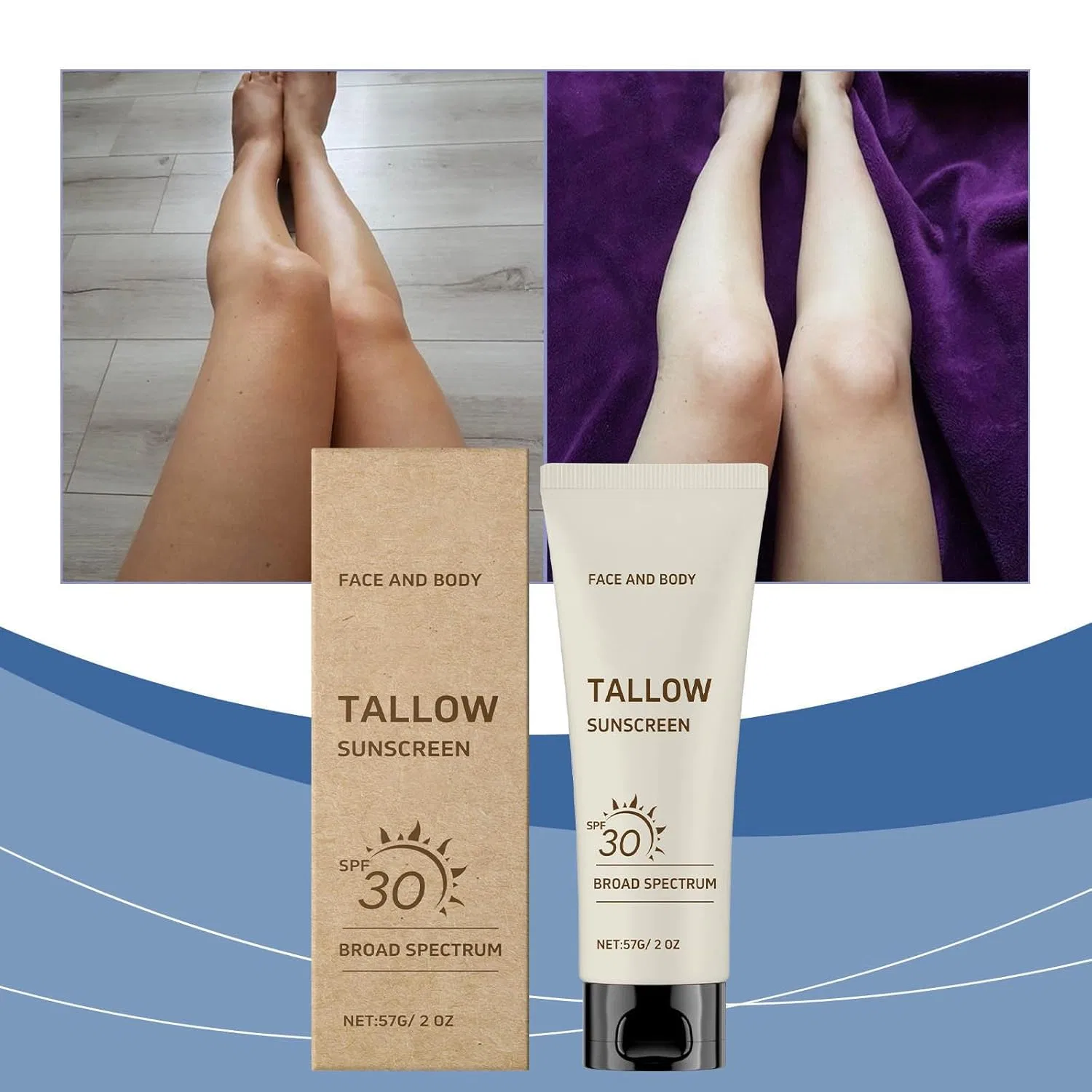 Солнцезащитный крем с говяжьим жиром SPF30, NourishNur, 57 г, 2 шт. — фото 3