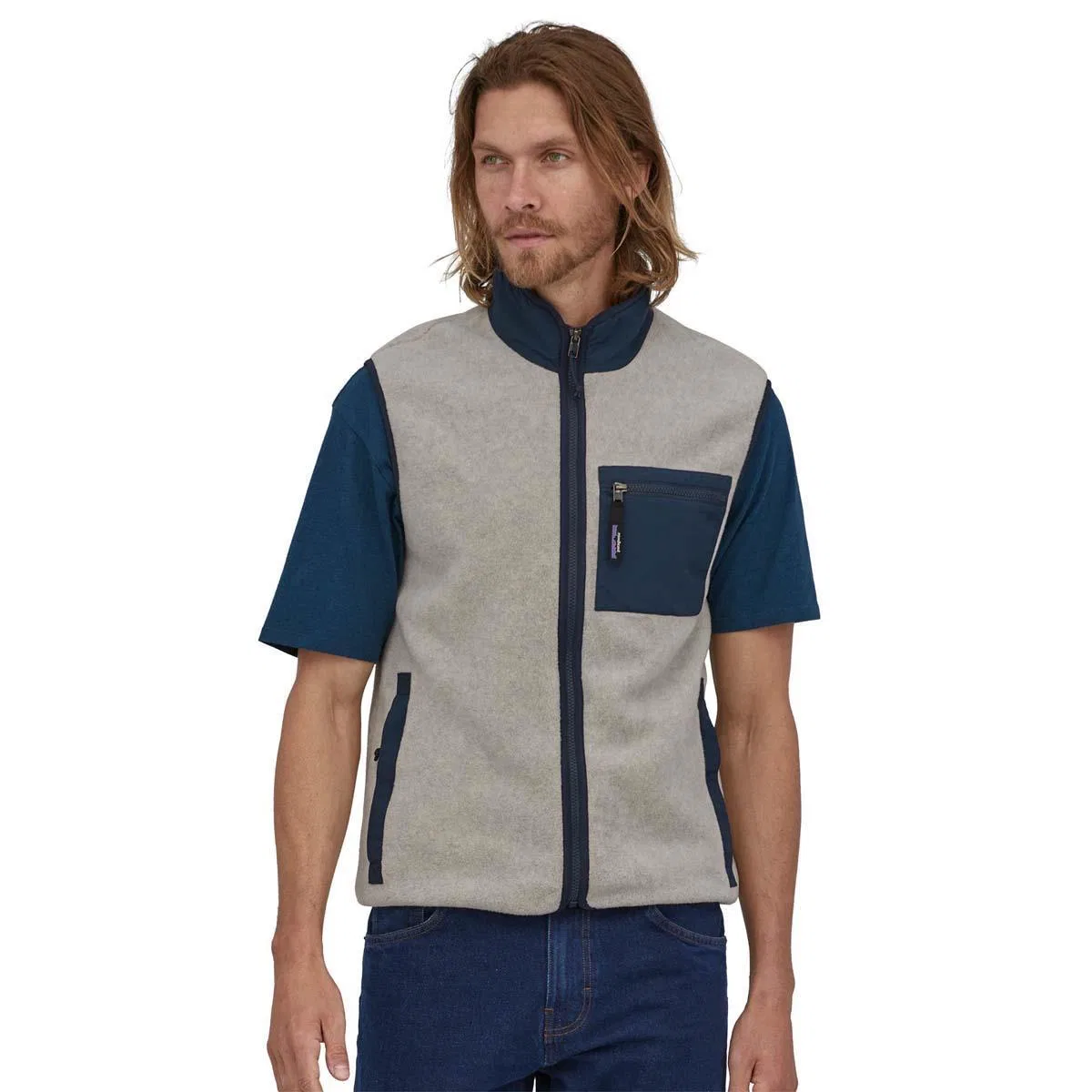 Жилет из флиса с воротником-стойкой Patagonia Synch, Oatmeal Heather