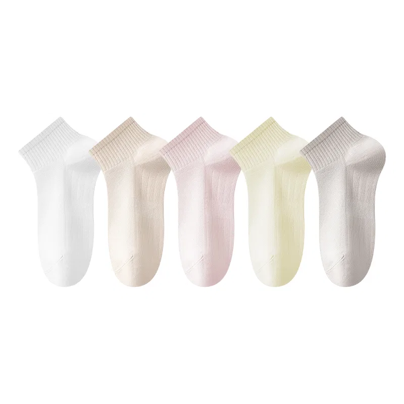 Детские носки-следы 5 пар MINISO, Dark Beige+Light Beige+Light Coffee+White+Pink