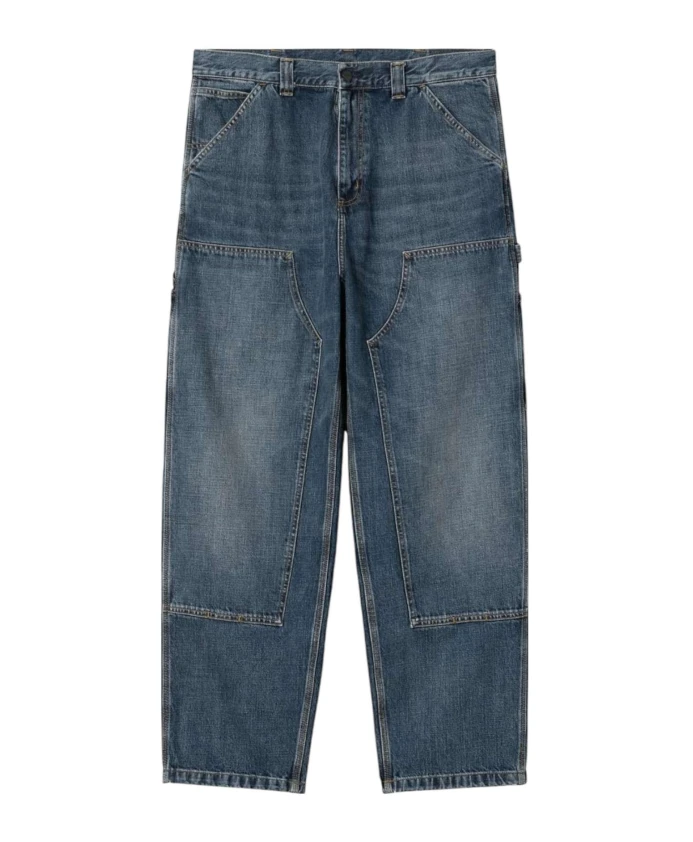 

Широкие джинсы с двойными вставками на коленях - темно-синие Carhartt Wip, синий