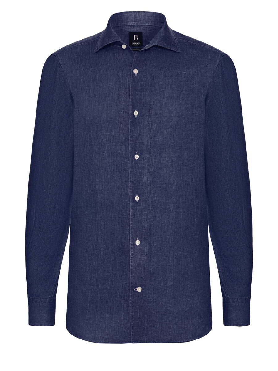 

Повседневная рубашка Boggi Milano Regular fit Button Up Shirt, темно-синий
