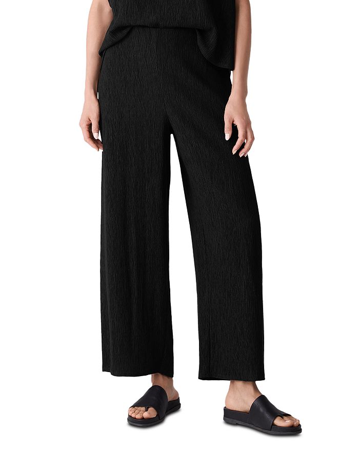 

Морщинистые укороченные брюки Eileen Fisher, черный