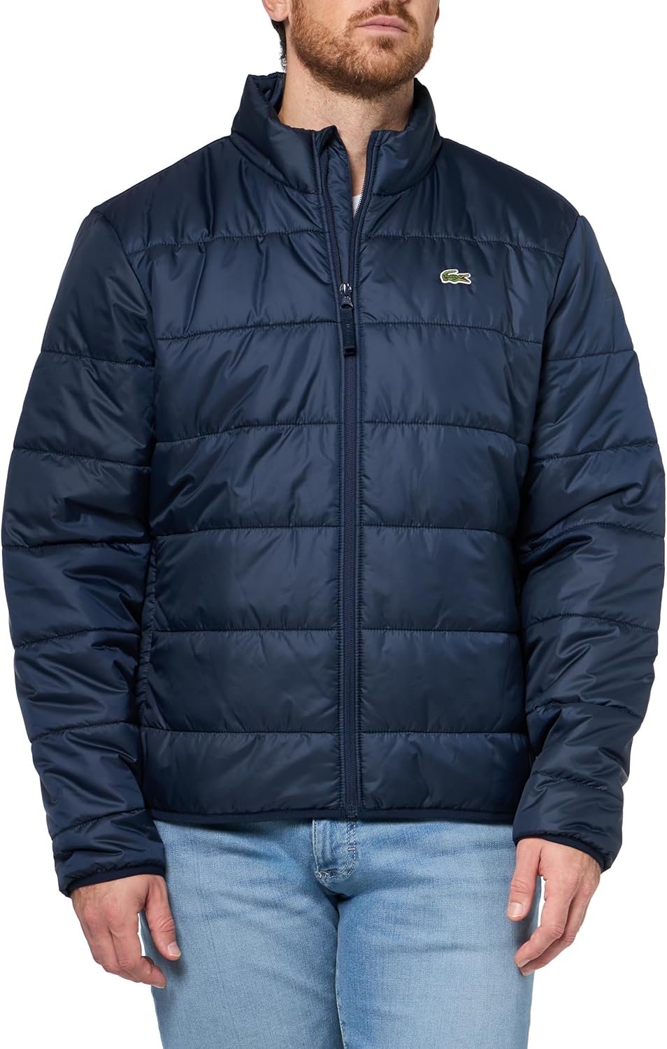 

Lacoste мужская короткая легкая водоотталкивающая пуховая куртка, Navy Blue