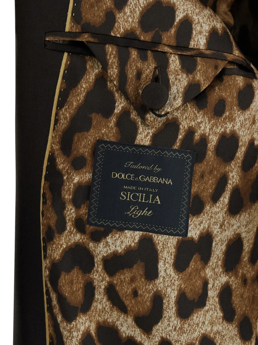 Приталенный пиджак Sicilia на двух пуговицах Dolce & Gabbana, коричневый — фото 4