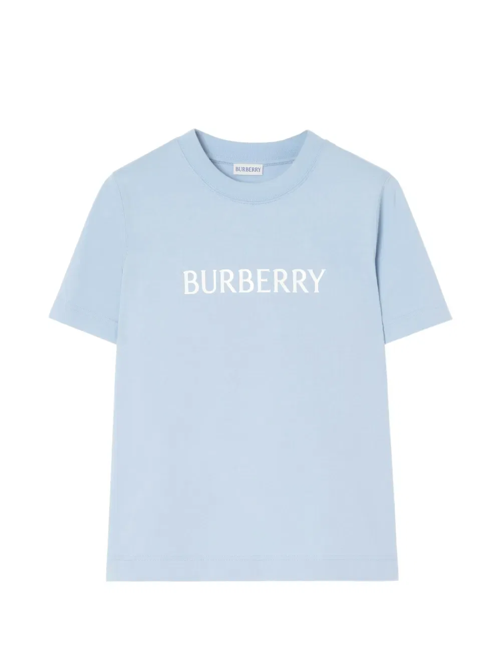 Футболка Хлопковая, Burberry, футболка с логотипом, синий