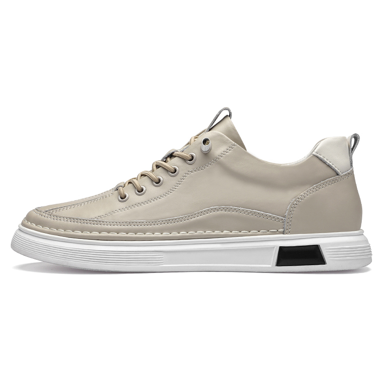 LEXON Мужские низкие скейтерские кеды бежевые, цвет Beige — фото 2