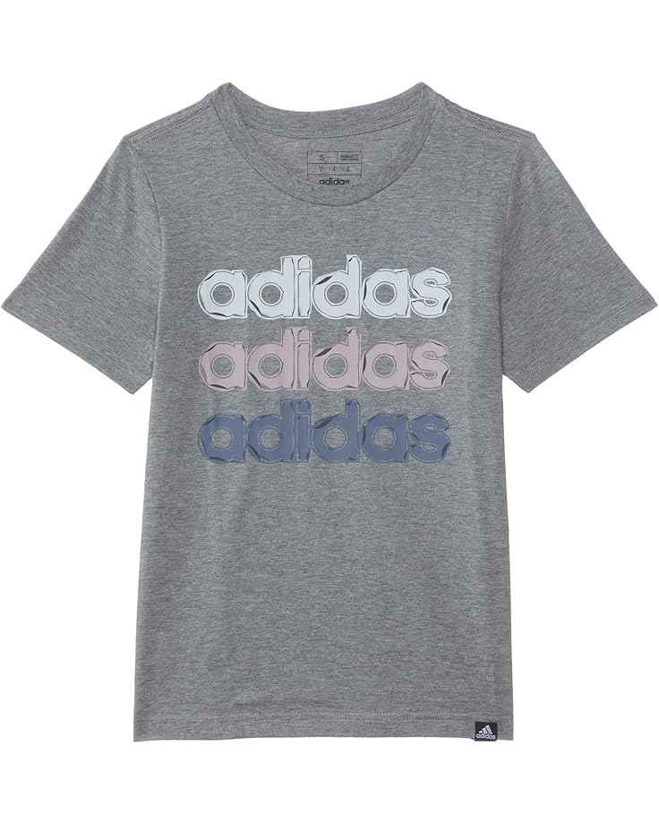 

Футболка adidas Kids SS Linear Stack Hthr Tee(Big Kid), цвет Charcoal Grey