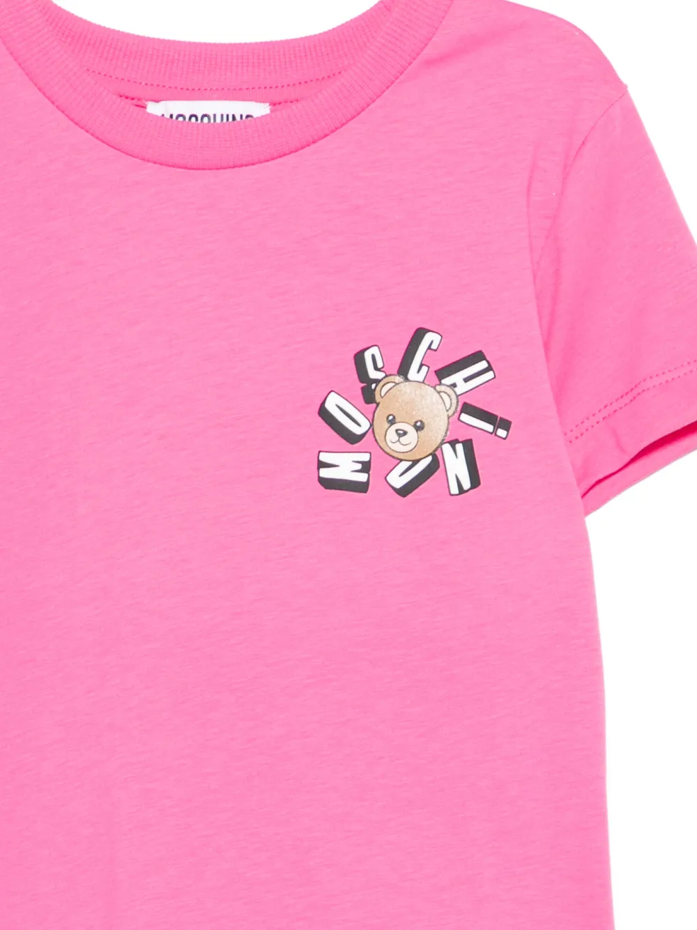 Футболка с графическим принтом Moschino Kids, розовый — фото 3