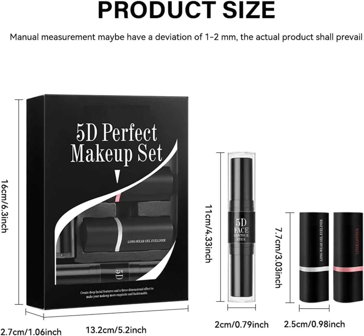 Набор для макияжа 5D Face Paint Makeup Stick 3-в-1 Zynphancer 5 предметов — фото 2