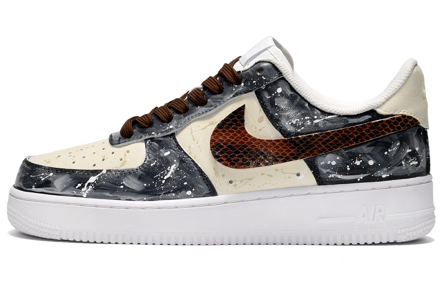 

Кроссовки Nike Air Force 1 Skateboard Shoes Women's Low-Top Yellow Black