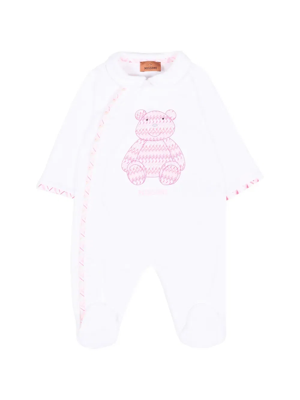 Комплект детского комбинезона с зигзагообразным узором Missoni Kids, белый — фото 2