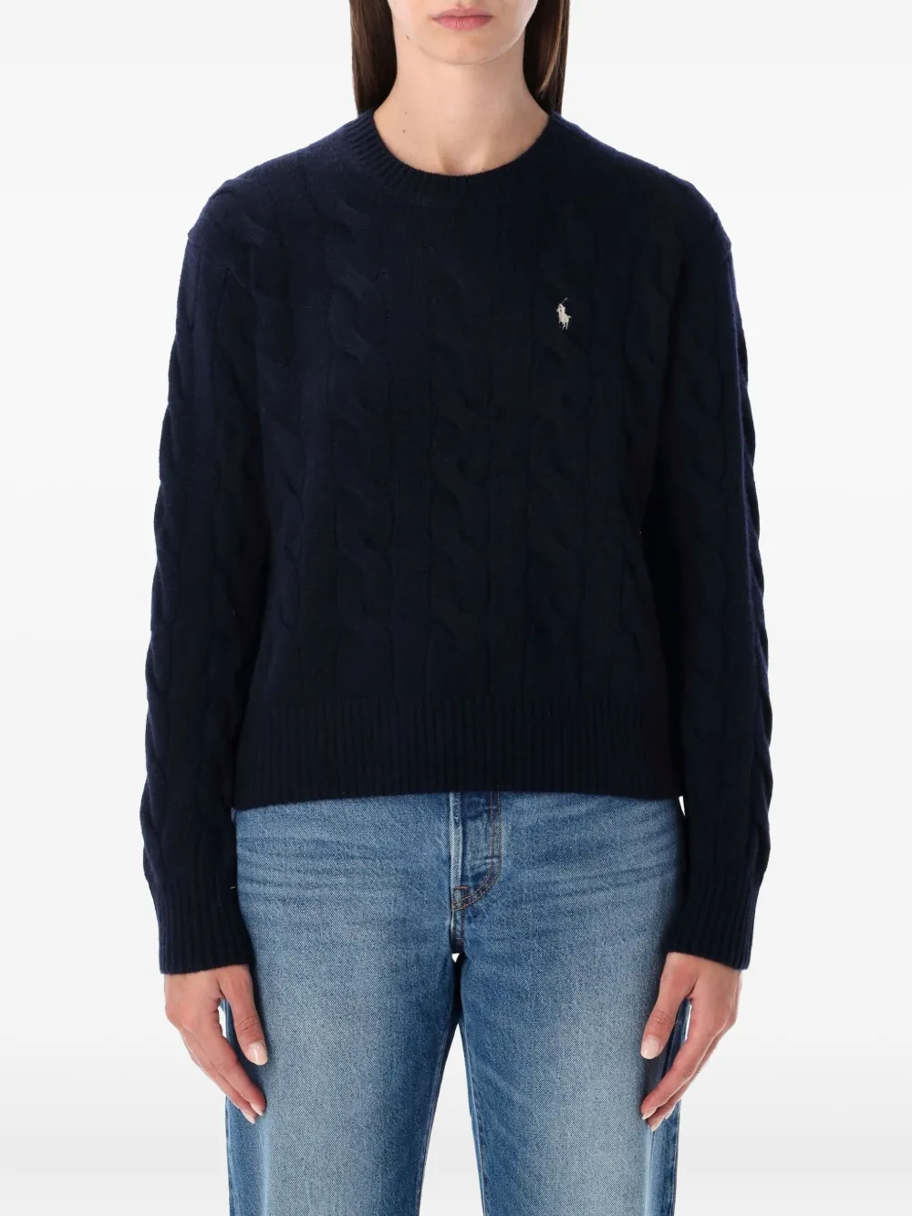

Свитер косой вязки POLO RALPH LAUREN, синий