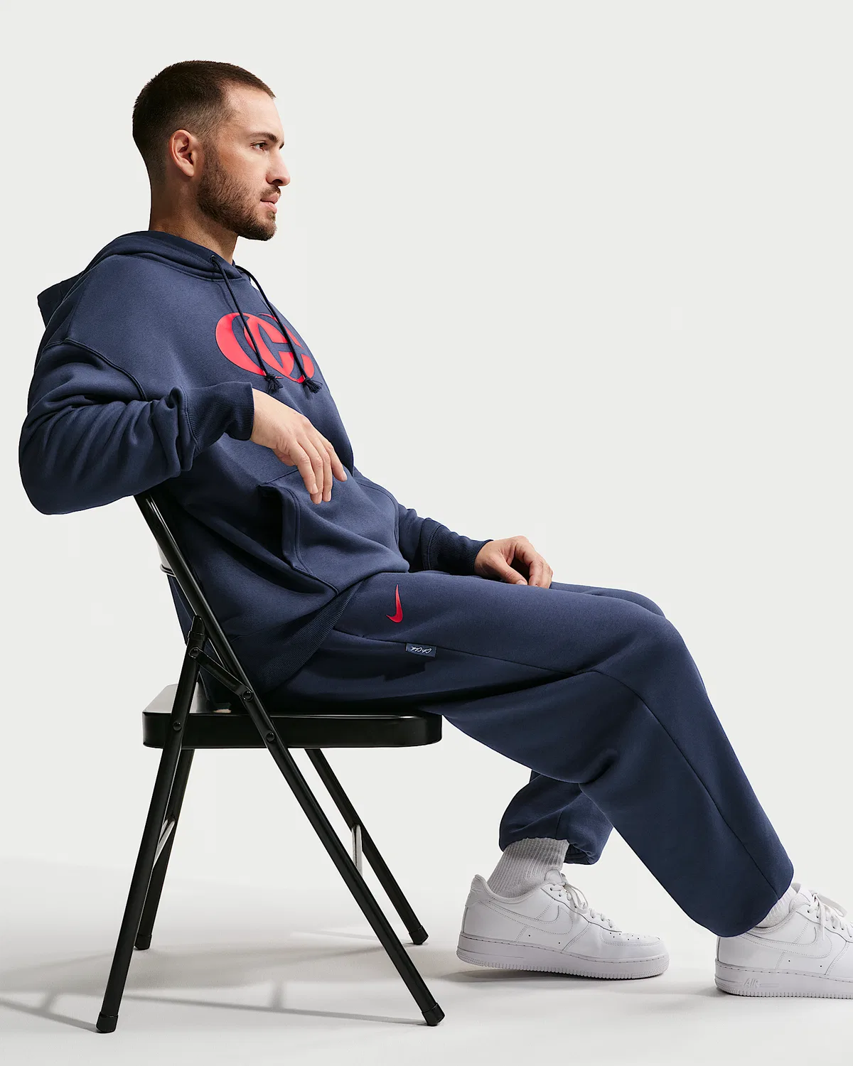 Nike Basketball Phoenix Fleece Pants Caitlin Clark, Midnight Navy/University Red/University Red — фото 4