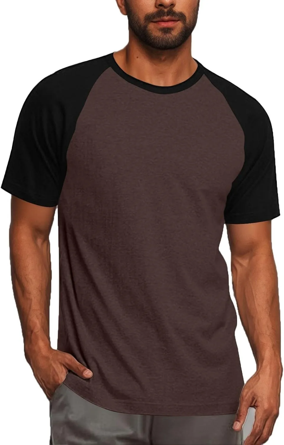 

Мужская футболка Color Block с коротким рукавом и круглым вырезом, летняя, Casual, легкая, свободного кроя