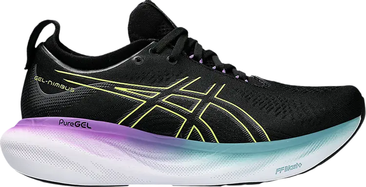 Кроссовки Wmns Gel Nimbus 25 Wide 'Black Glow Yellow', черный