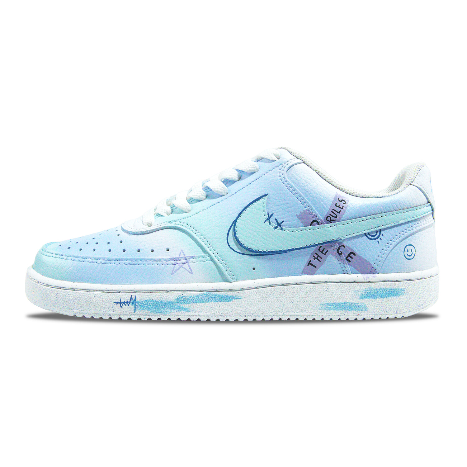 

Кроссовки для скейтборда Court Vision 1 мужские низкие, синий/зеленый/фиолетовый Nike