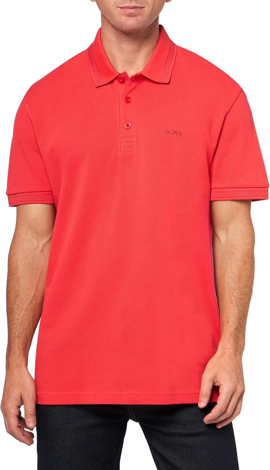 

BOSS Мужская поло с коротким рукавом Paddy, Hibiscus Red, Красный, BOSS Мужская поло с коротким рукавом Paddy, Hibiscus Red