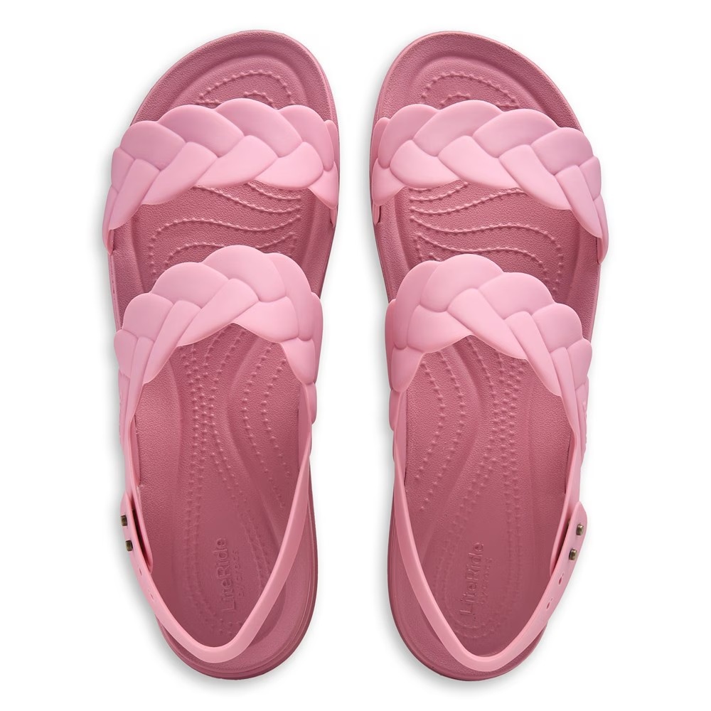 Плетеные сандалии на платформе Brooklyn Crocs, rosette pink — фото 4