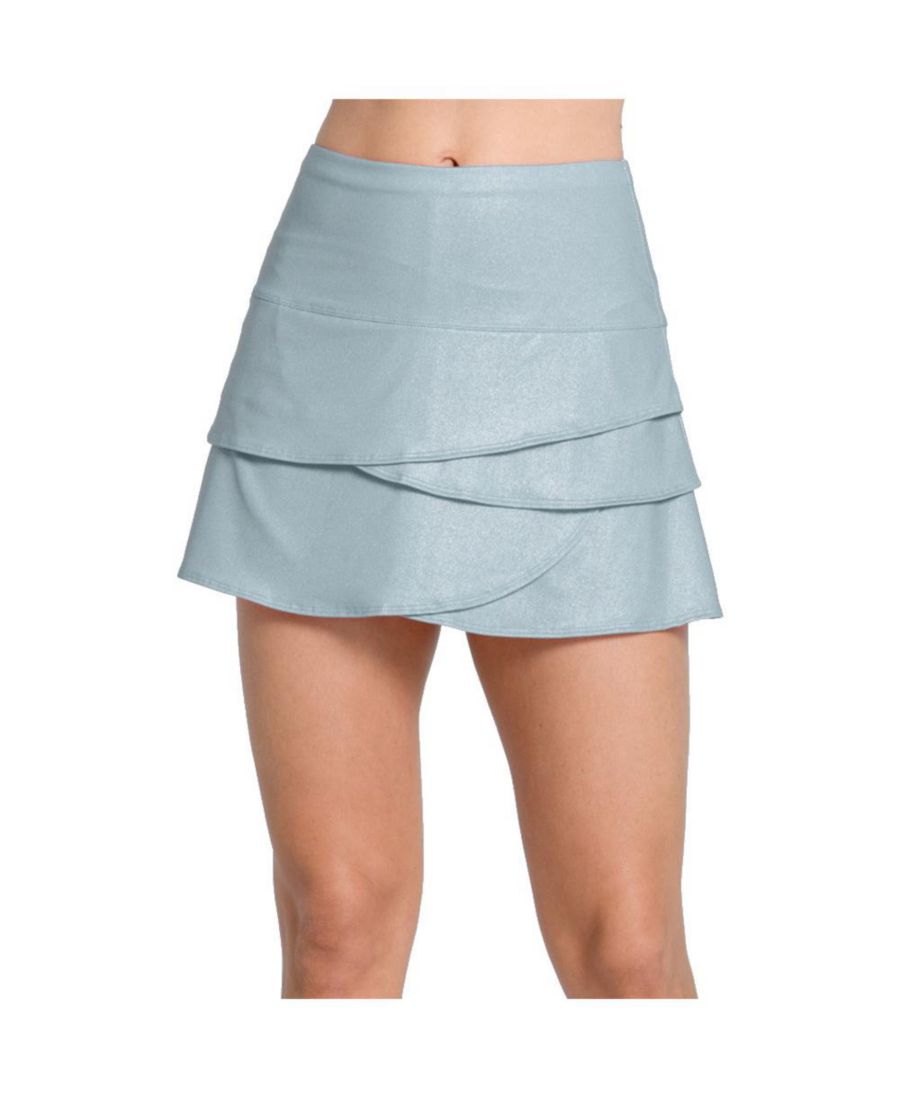 

Женская теннисная юбка All That Shimmers с фестончатым краем, серого цвета Lucky In Love, Heather gray