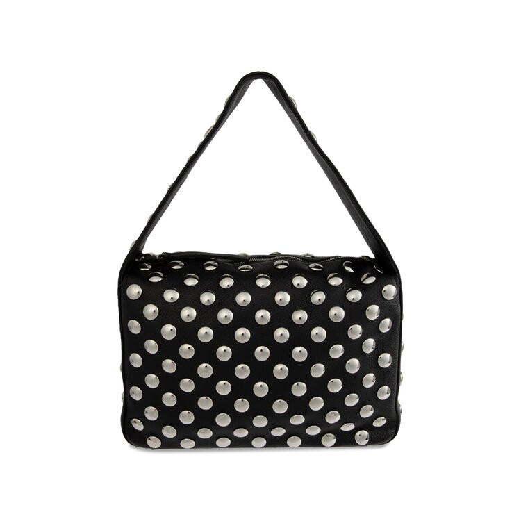 Сумка через плечо Khaite Elena Shoulder Bag With Silver Studs, черный