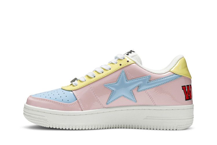 Кроссовки BAPE Bapesta Low M1 'Shark Face - Pink', розовый — фото 4
