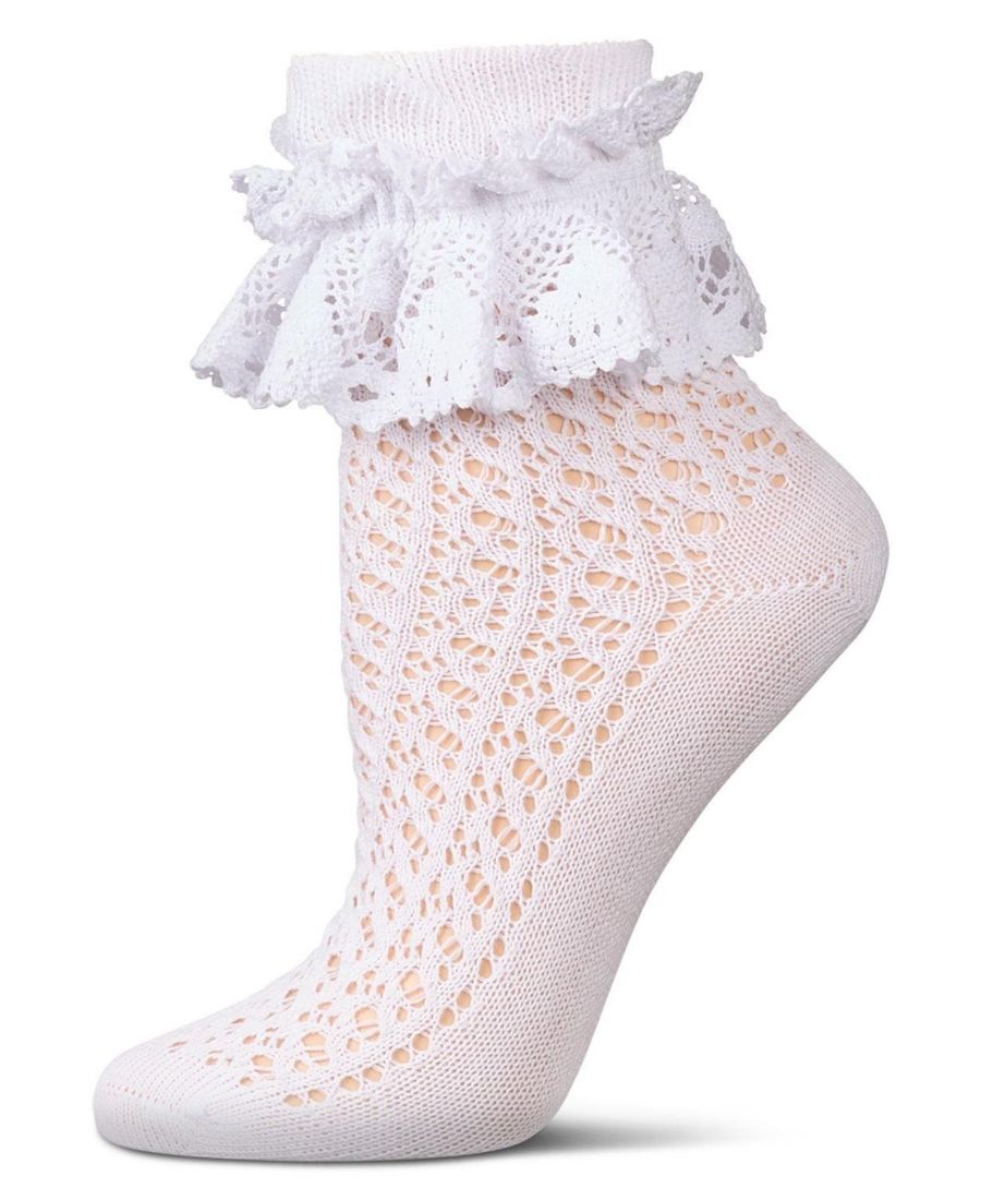 

Женские кружевные носки-браслеты на щиколотку Whimsy MeMoi, White