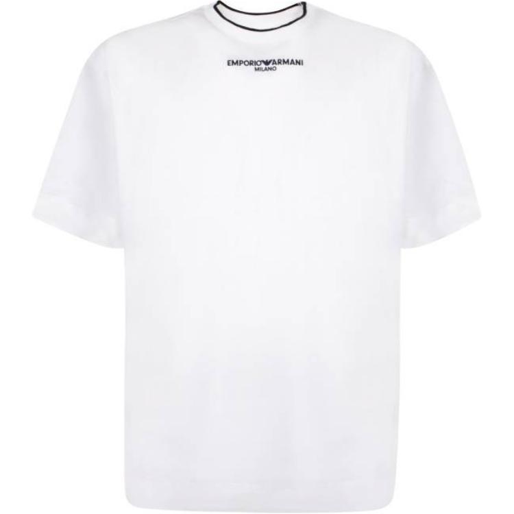 

Футболка с вышитым логотипом EMPORIO ARMANI, белая