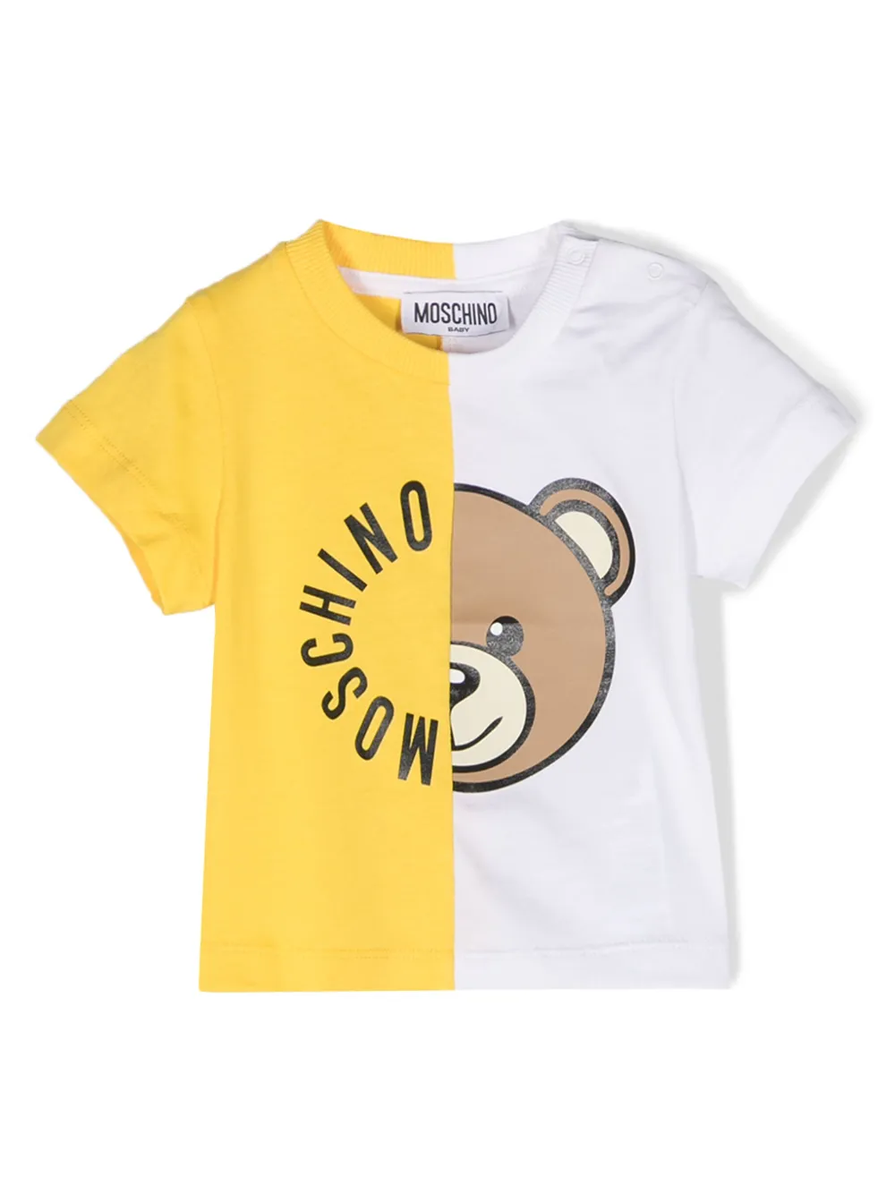 

Футболка в стиле колор-блок Moschino Kids, белый