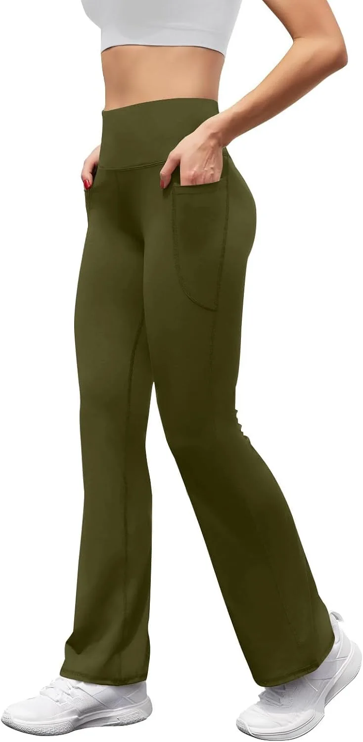 

Женские широкие брюки-клеш для йоги с высокой талией