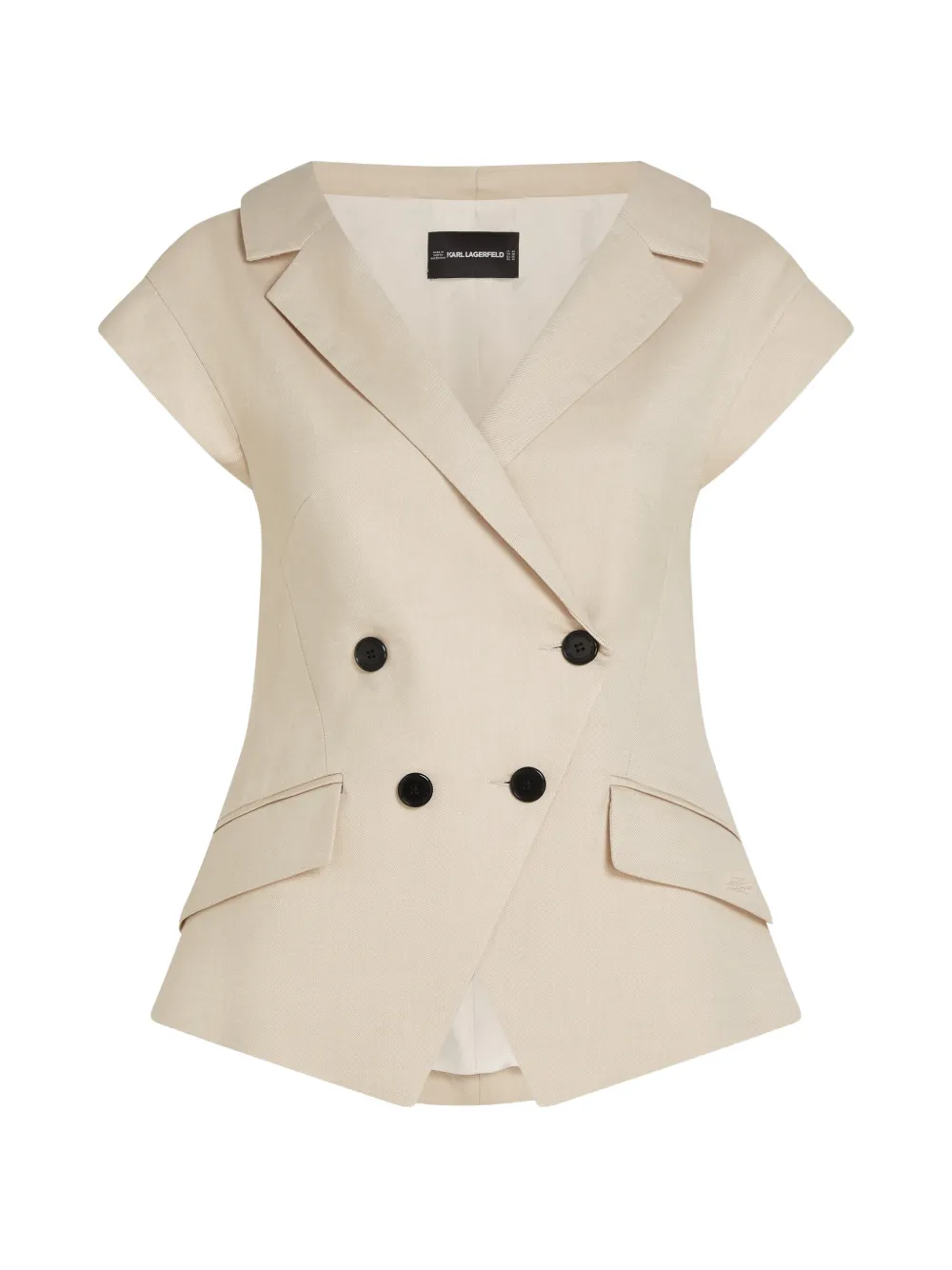 

Двубортный топ с короткими рукавами Karl Lagerfeld, бежевый