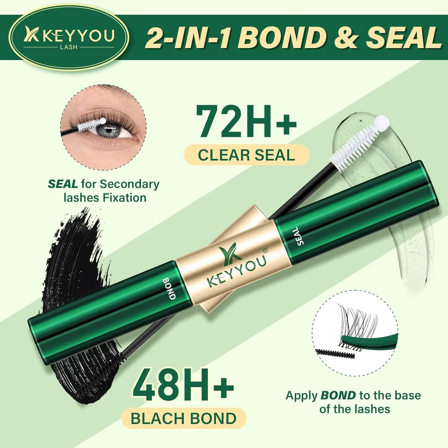 Клей для ресниц KEYYOU Lash Bond and Seal, 5 мл + 5 мл, черный — фото 2