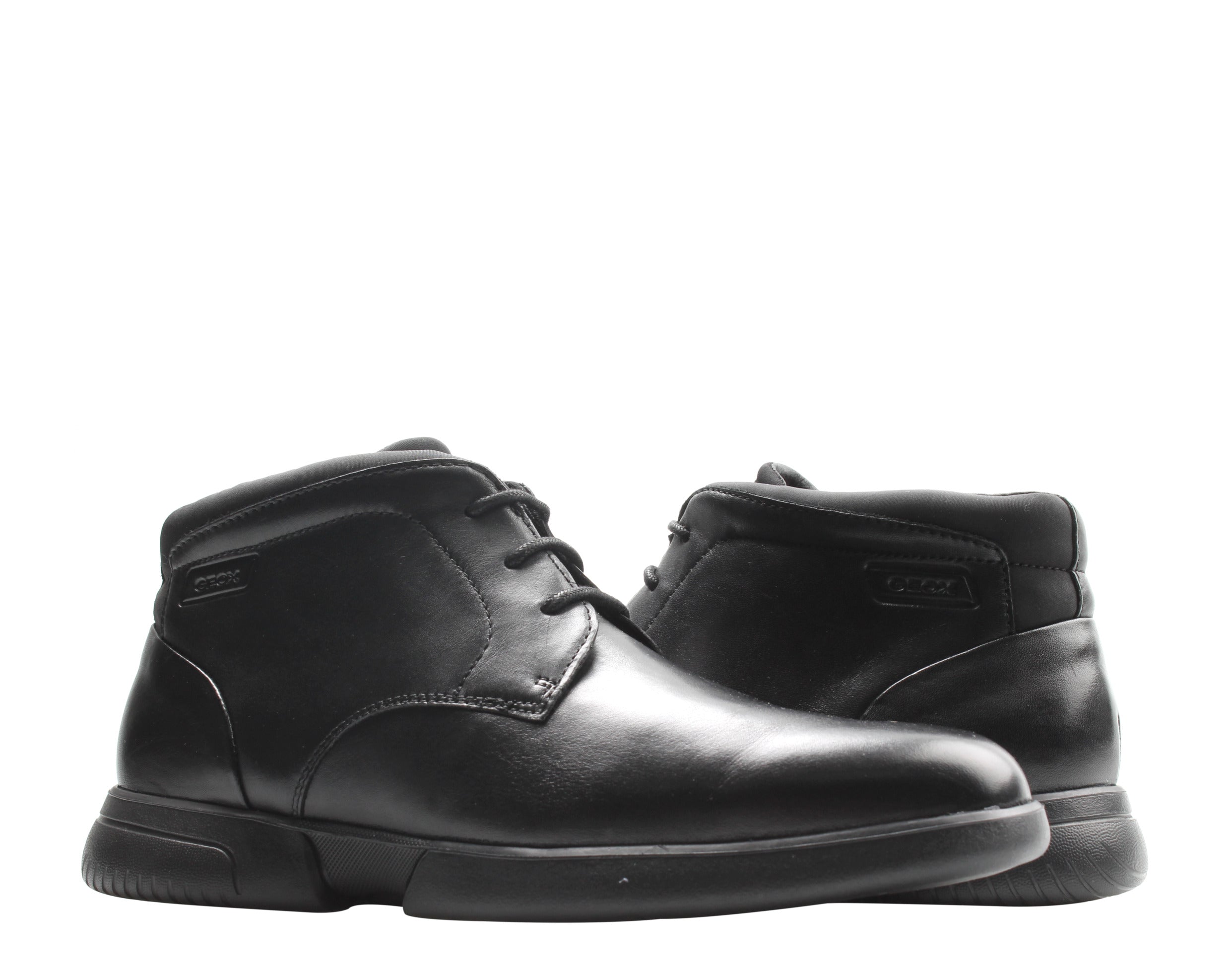 

Geox Smoother Chukka Черные кожаные мужские повседневные мюли