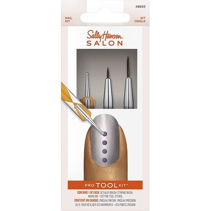 Набор инструментов Nail Salon Pro с инструментами для дизайна ногтей, 0,32 унции, Sally Hansen