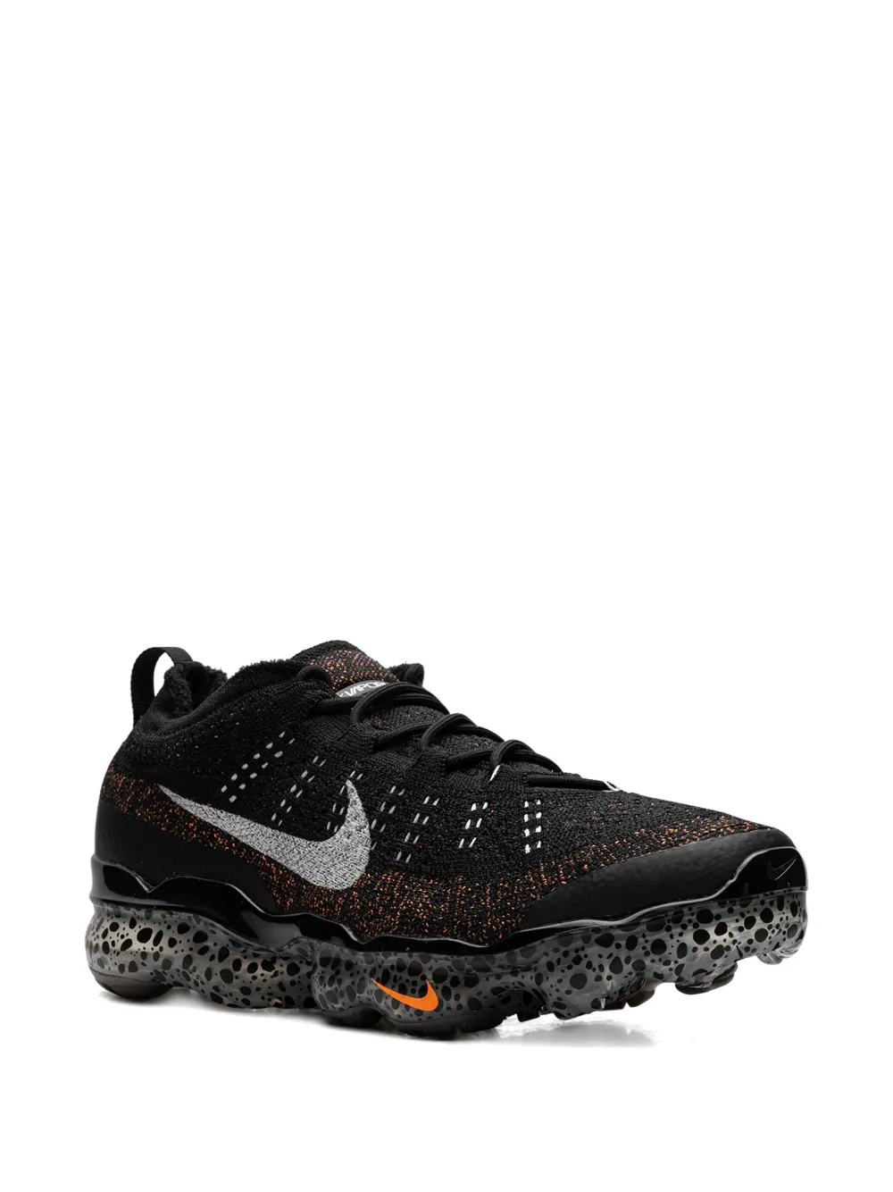 Кроссовки Vapormax Flyknit Safari Black/Total Orange/Light Silver Nike, черный — фото 2
