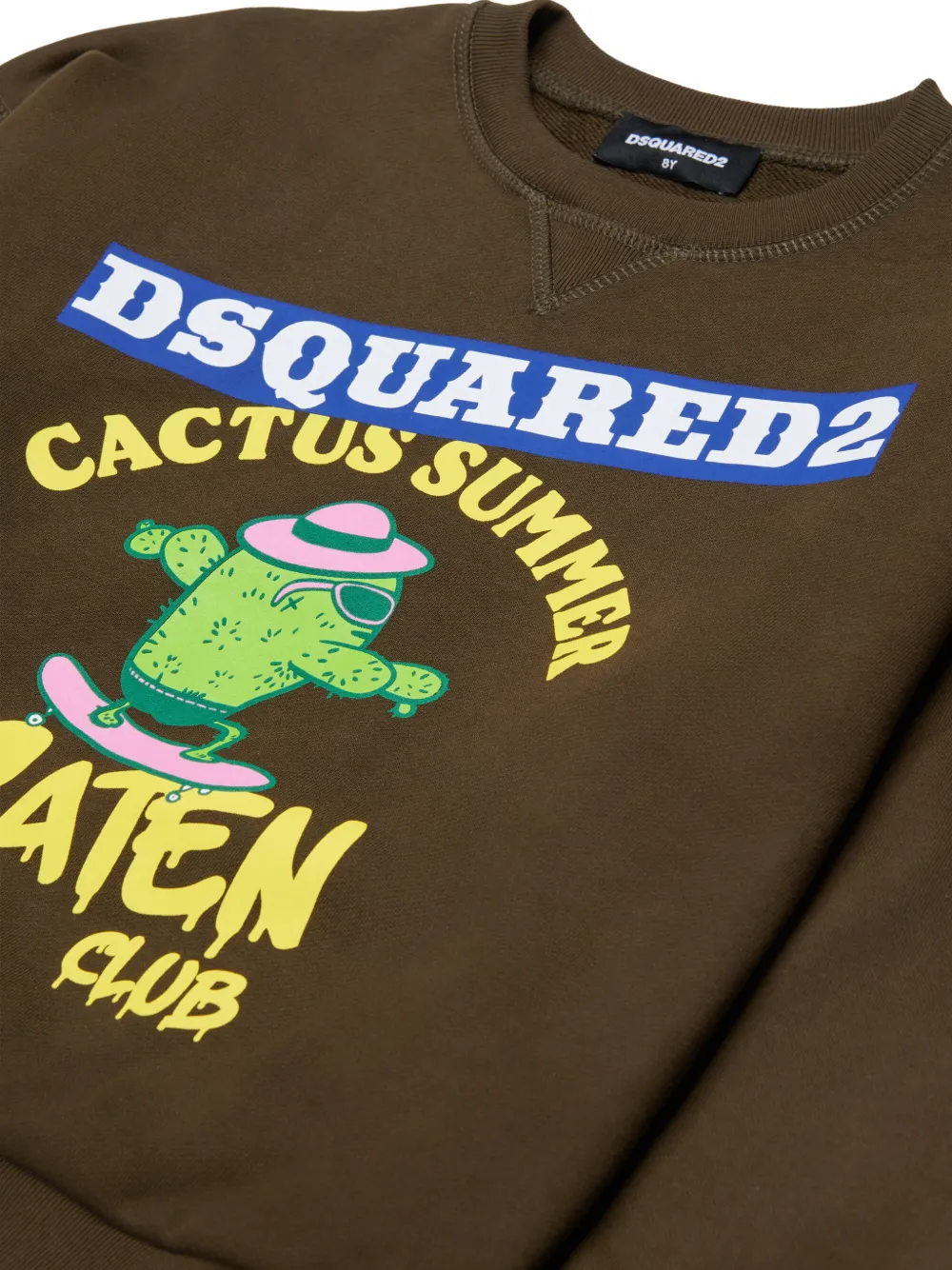 Свитшот с изображением кактуса Dsquared2 Kids, коричневый — фото 3