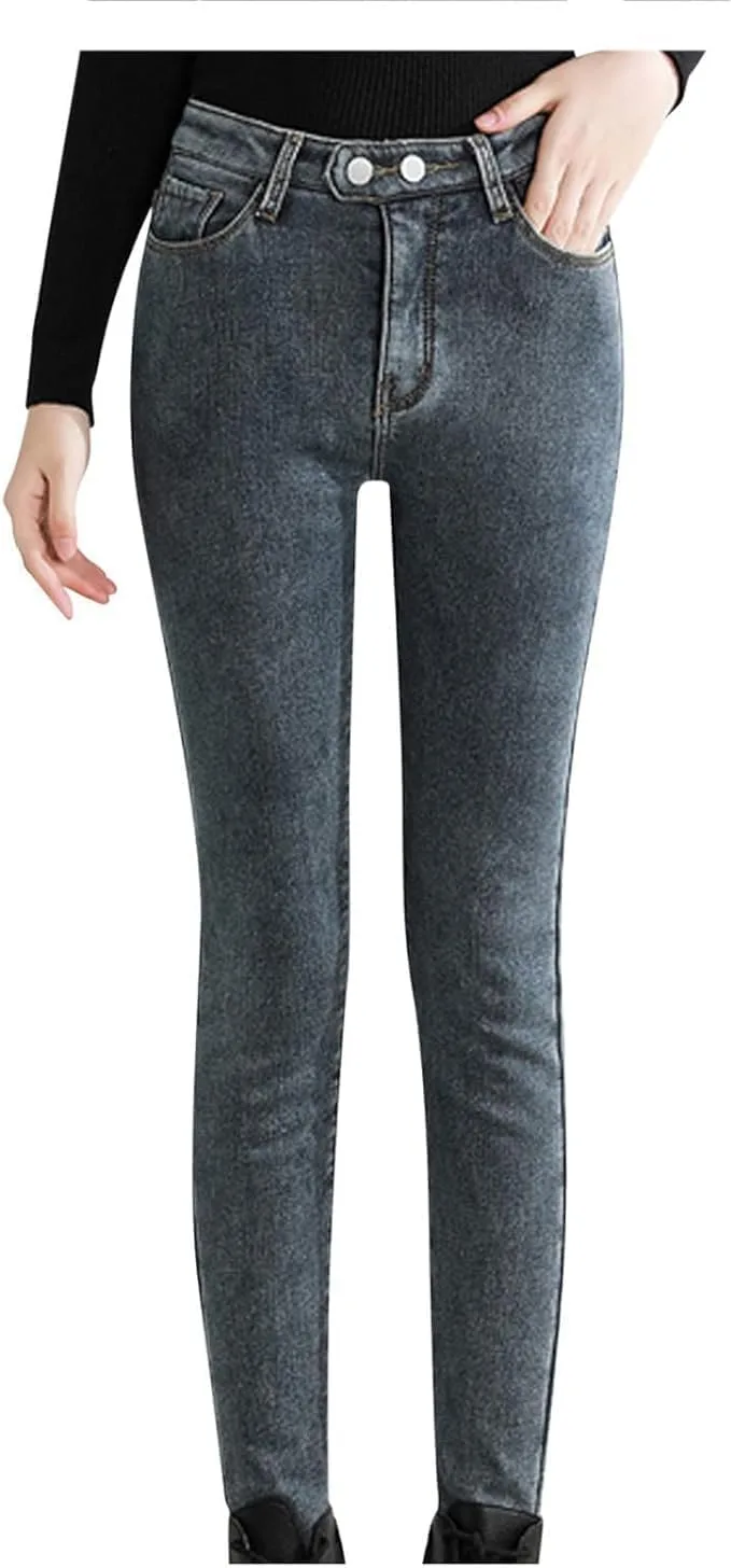 

Женские джинсы с флисовой подкладкой, утепленные зимние Eynuo