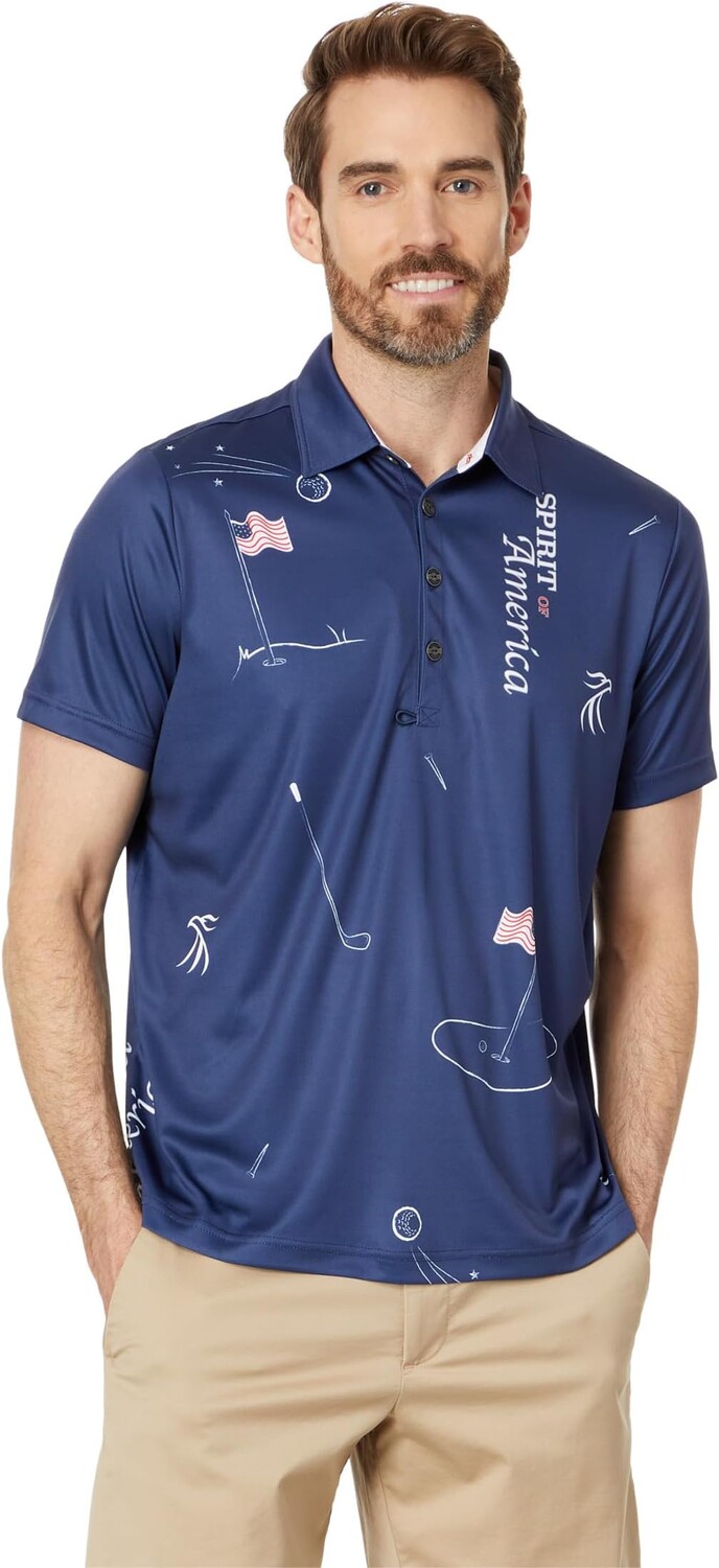 

Поло Jamie Sadock Spirit Of America Short Sleeve Polo, цвет Moonlit/Navy